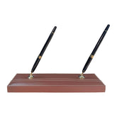 Rustic (Sienna) Brown Leather Double Pen Stand
